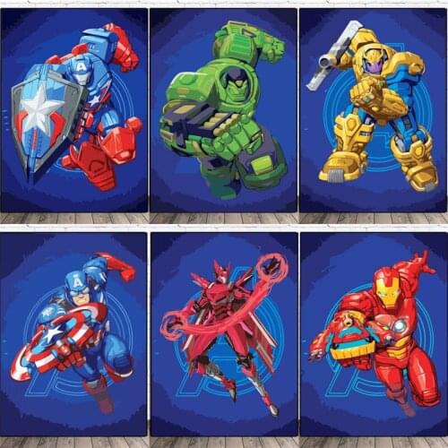 Diamond Embroidery Marvel Superhero Iron Man Hulk Crystals Full Diamond Mosaic Picture Cross Stitch Needlework Room Decor