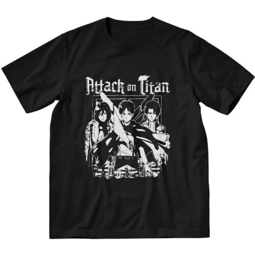 Anime Manga Attack On Titan AOT Tshirt Men Fashion Tee Tops Cotton T Shirt Short Sleeve Shingeki No Kyojin T-shirt Gift Clothing