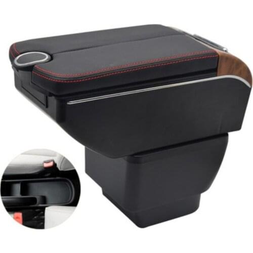 Car Mazda 2 Demio armrest storage box auto interior Leather car-styling central container Store content box accessories parts