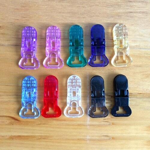 Free shipping DHL 500Pcs Clear Plastic Clips For Pacifier Soother/ Dummy / Nuk / MAM/ Bib /Suspender