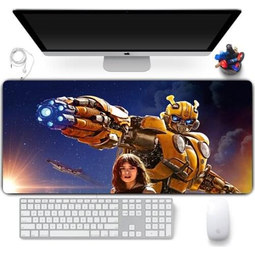 Bumblebee Large Mousepad,Soft Gaming Computer Keyboard Pad, Big PC Table/ Desk Mat with Optimus Prime Transformers Anime 900x400