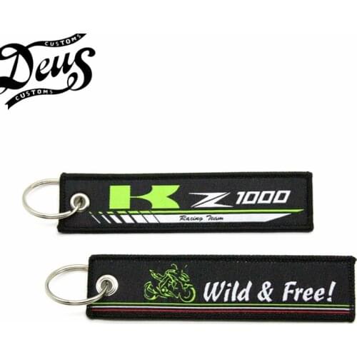 Motorcycle Embroidery Key Holder Chain Collection Keychain For Kawasaki Z1000 Badge Keyring