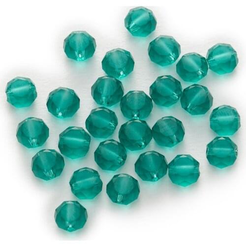 50 Piece Peacock Green Bread Faceted Crystal Glass Spacer Beads Jewelry Findings For Handmade Making Bracelet Necklaces 4-8mm