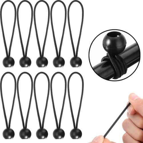 10CPS Elastic Bungee Ball Bands Cord Canopy Tarp Tie Down Loop Rope Camping Tent Ball Head Bungee Straps Accessories