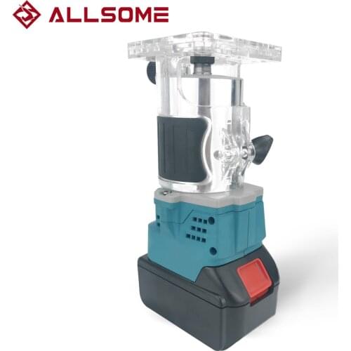 ALLSOME 880W Cordless Electric Trimmer Woodworking Engraving Slotting Trimming Milling Machine Wood Router with Battery