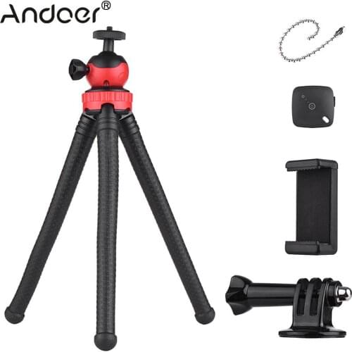Andoer MZ305 Flexible Octopus Tripod Kit w/ Phone Holder Remote Controller for GoPro Hero/Yi for DSLR ILDC Camera for Smartphone