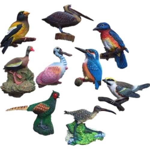 Hot Sale Handmade Painted Bird 3D Fridge Magnets Tourism Souvenirs Refrigerator Magnetic Stickers Gift
