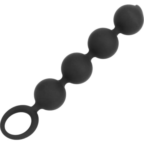 IKOKY with Pull Ring G-spot Sex Products Erotic Butt Plug Sex Toys for Women Men Anal Beads Silicone 4 Balls Prostate Massage