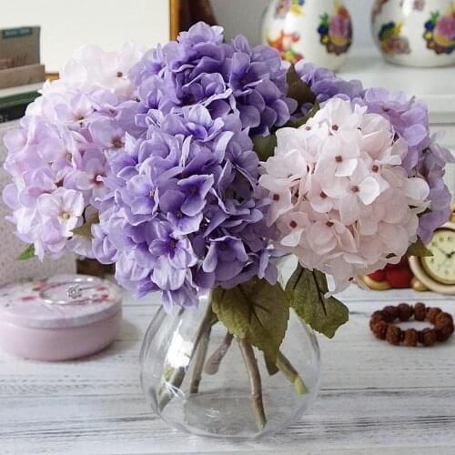 Artificial Flowers Hydrangea Branch Home Wedding Decor Autum Silk Plastic Flower High Quality Fake Flower Room Party Decoration