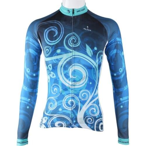Classic blue flowers Anti-Pilling dirt bike for young women long sleeve Clothes sport personalised for winter XS-XXL