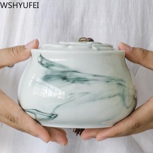 Large Capacity Ceramic Tea Caddy with lids sealed Storage tank travel Tea Boxes tea containers coffee canister Spice Candy jar