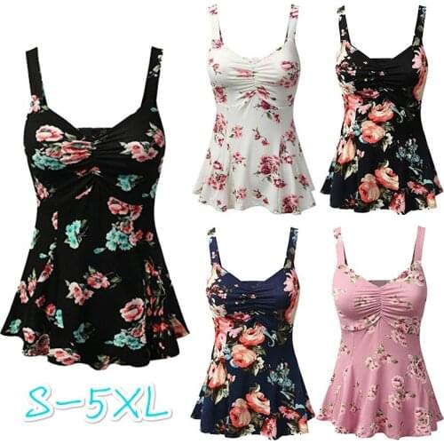 Summer Pregnant Women Casual Loose Blouse Shirts Sleeveless Floral Plus Size Shirt Top Maternity Clothing Blusas Femininas S-5XL