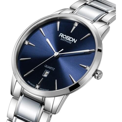 Luxury Brand ROSDN Couples Watches Japan MIYOTA GM10 Quartz Men Watches 50M Waterproof Sapphire Diamond Ultra-thin Clock R3653M