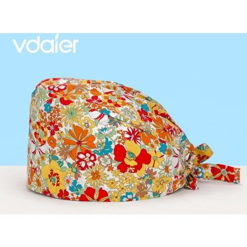 Fashion doctor scrubs caps cotton skull cartoon print hat adjustable work cap beauty salon nursing cap male surgical hat