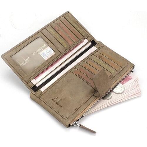 Fashion Vintage Long Gentleman Style Men Pure Double layers Cellphone Leather Purse Bag and Clutch Zipper Wallet A187