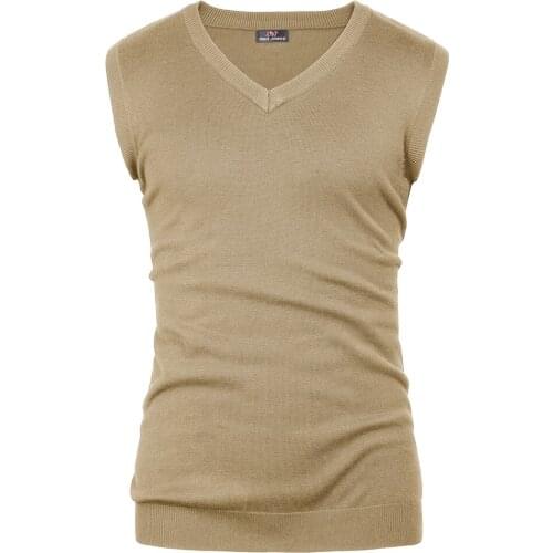 Pj Men Soft Sweater Knitted Vest Warm Wool V Neck Sleeveless Pullover Tops Shirt