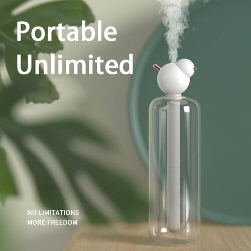 Unlimited USB Air Humidifier Stick Cute Bird LED Night Lamp for Home Car Portable Bottle Diffuser Atomizer Ultrasonic Mist Maker