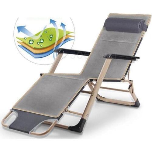 Both sides leisure lounge chair lunch break folding nap chair office camp bed pregnant women elderly adult beach chair