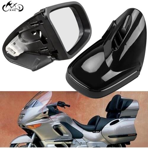 1Pair Motorcycle ABS Rearview Mirrors Front Side Fairing Brilliant Black Fits For BMW K1200 K1200LT K1200M 1999-2008
