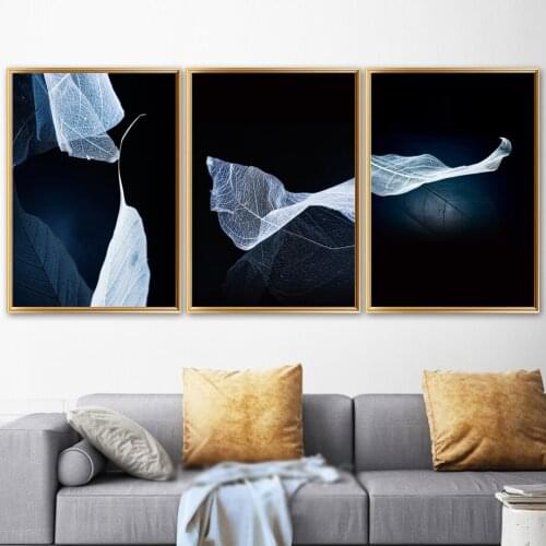 Transparent Leaf Plants Veins Landscape Wall Art Canvas Painting Nordic Posters And Prints Wall Pictures For Living Room Decor