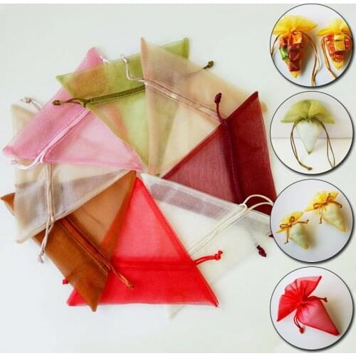 Organza Transparent Drawstring Bag Christmas Halloween Gift Packaging Bag Wedding Candy Biscuit Chocolate Triangle Packaging Bag