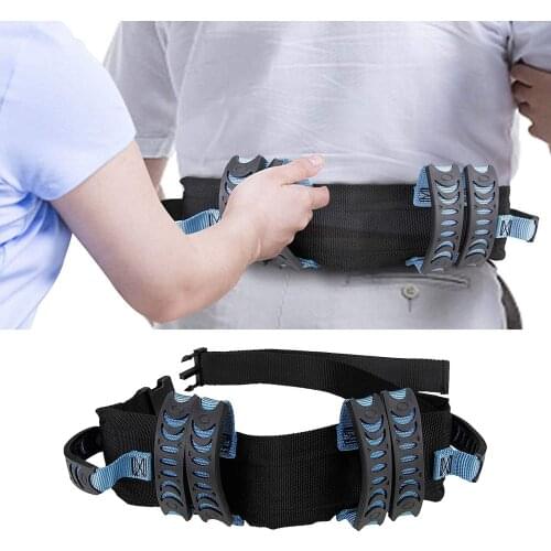Transfer Gait Belt with 6 Caregiver Handles Quick Release Buckle 27” to 55” for Patient Care Elderly Walking Standing Practice
