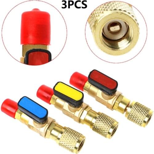 1/4" Male To 1/4" Female SAE Straight Ball Valve Charging Hoses HVAC , HVAC/r , A/C Manifold Accessories For R22 Refrigerant