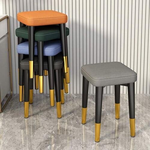 Stackable Square Stool Household Steel Dressing Stool Creative Thickened Living Room Stool Simple Dining Table Chair Modern