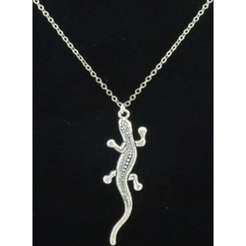 Alloy Animal Lizard Dinosaur Pendant Short Chunky Collar Necklace 18" Women Jewelry Accessories Q9A53