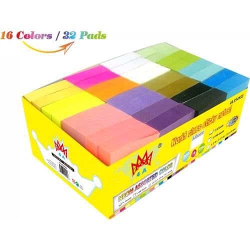 4A Sticky Notes,1 3/8 x 1 7/8 Inches,Small Size,The Adhesive On Longer Side,Neon Assorted,Self-Stick Notes,16 Colors,4A 354832