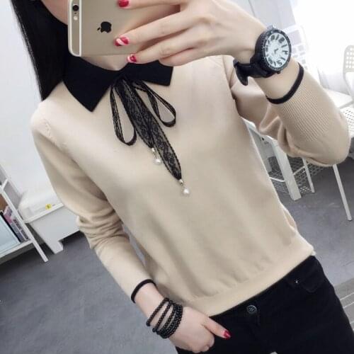 12090 # 1822 7 rows under 4 】 make sweaters bowknot turtleneck sweater 37