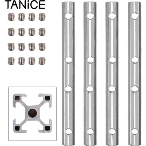 TANiCE 4Pcs 180 Degree Connector Zinc Plated Steel Aluminium Extrusion Profile Straight Joint Inside Connector For 20 30 Series