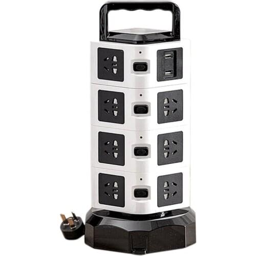 Power Strip with USB 2500W 10A 6.5 Feet Extension Cord 360° Rotation Surge Protector for Home Office