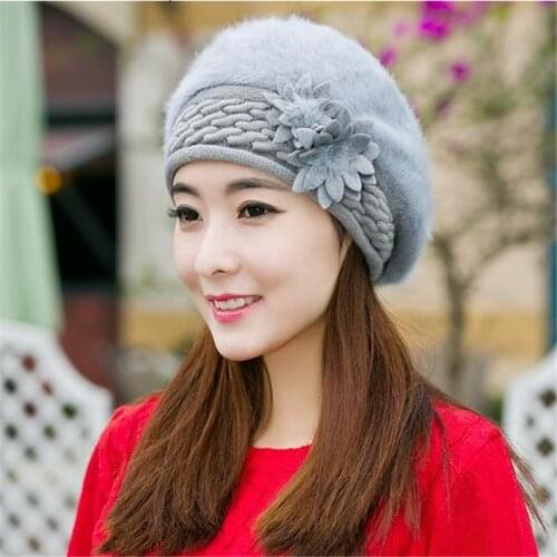 Lady Warm Bomber Hat Ear Protection Breathable Winter Thick Cap Knitting Cap Female Warm Rabbit Hat Women Thick Fur Hats