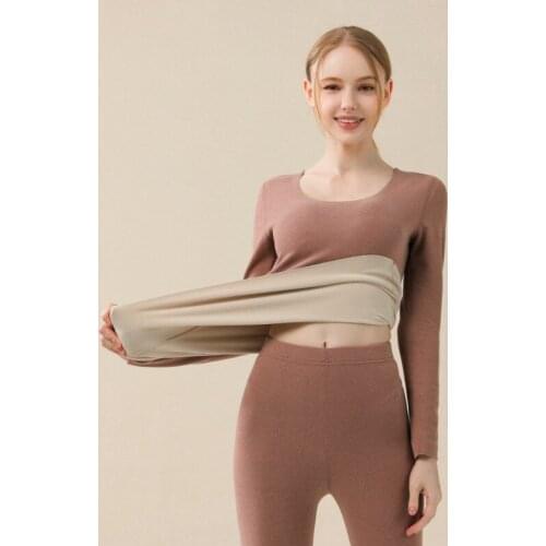 Women Men Thermal Sleepwear 2 Piece Thicken Warm Long Sleeve T-shirts Leggings Pants Underwear Winter Couples Nightwear 3XL