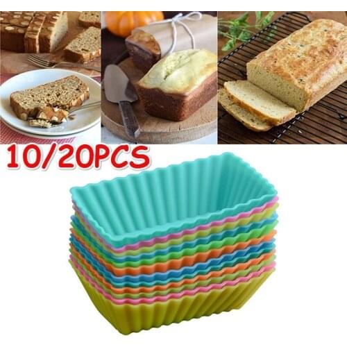 10 PCS Silicone Cake Mold Rectangular Moulds Cup Jelly Chocolate Soap Mould Kitchen Suppily Color Random