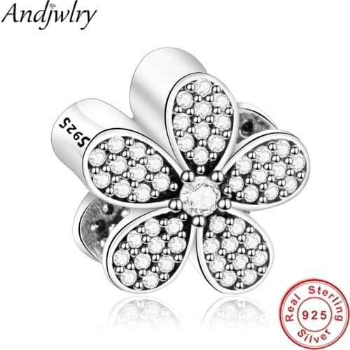 2020 Summer Fit Original Pandora Charms Bracelet 925 Sterling Silver Beads Daisy Flower Charms DIY Jewelry Making Berloque