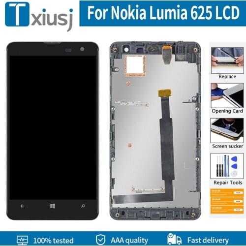 4.7" Original Screen For Nokia Lumia 625 RM-941 RM-943 LCD Display Touch Screen Digitizer Assembly With Frame Free Tools