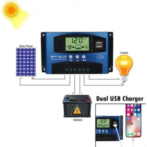 40-100A MPPT Solar Panel Regulator Charge Controller 12V/24V Auto Focus Tracking