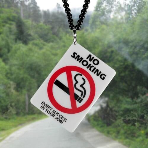 Car Pendant Fashion Car Rearview Mirror JDM Decor NO SMOKING Warning Sign Interior Auto Ornament For Car Hanging Accessories