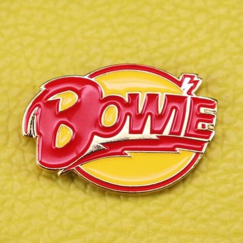 David Bowie pin vintage rock pop brooch denim jacket for women accessories music art jewelry Bowie fans gift men collar pin