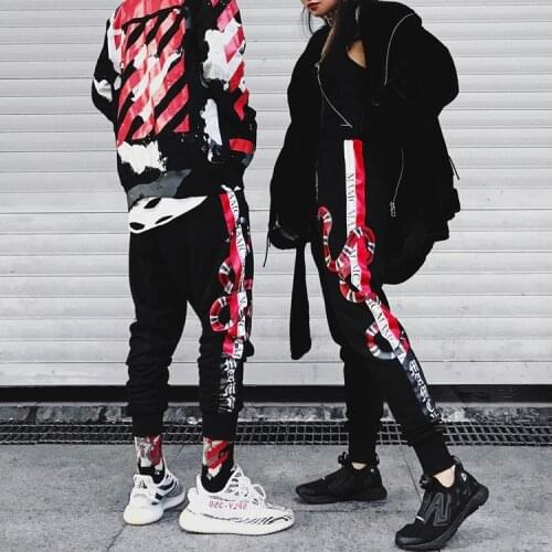 YEELOCA 2019 High Quality Coral Snake Print Hip Hop Trousers Harajuku Cotton Streetwear Jogger Sports Harem Pants