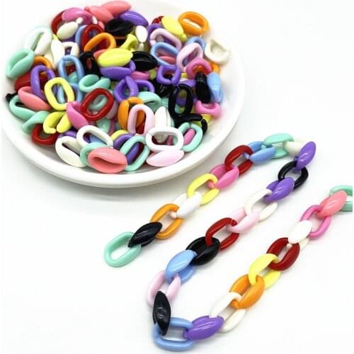 50 pcs 11x15mm Acrylic Link Bead Chain Link Accessories Bead for Jewelry Making Necklace Bracelet DIY Bag Decoration