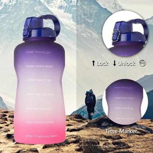 2.2L Large Capacity Water Bottle Travel Sports Camping Fitness Drinking Cup Outdoor Portable Handle Kettle With Straw Dinkware