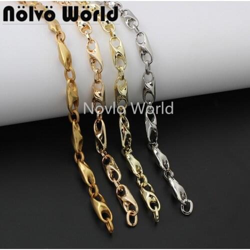 50-200cm 4 colors 50cm stain gold 24*9mm popular thin alloy chain for girls small hangbag bag replace strap purse hardware