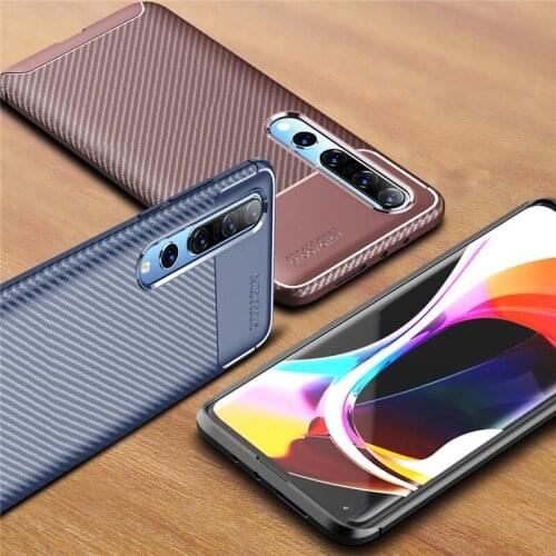 For Xiaomi Mi 10 Pro 5G Case Xiaomi Mi 10 Bumper Soft Carbon Fiber Housings Back Cover For Xiaomi Mi 10 5G Phone Cases 6.67