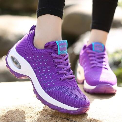 Breathable womens sneakers Air cushion shock absorption women jogging shoes Fashion women casual shoes Outdoor walking shoes
