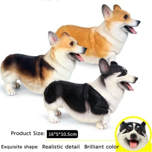 Simulation Animal 3 Standing Corgi Dog Action Figure PVC Cute Model Kids Gift Doll Ornaments Children Gifts