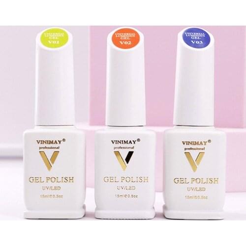 15ML Nail Gel Polish Fluorescent Luminous Glue Salon UV LED 3 Colors Semi Permanent Manicure Gel Varnish Nail Art Design Gel