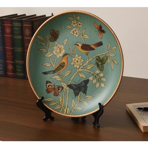 Country Ceramic Decorative Plates Decoration Plate Kakeban Living Room Sample Room Hallway Decorations Decoration